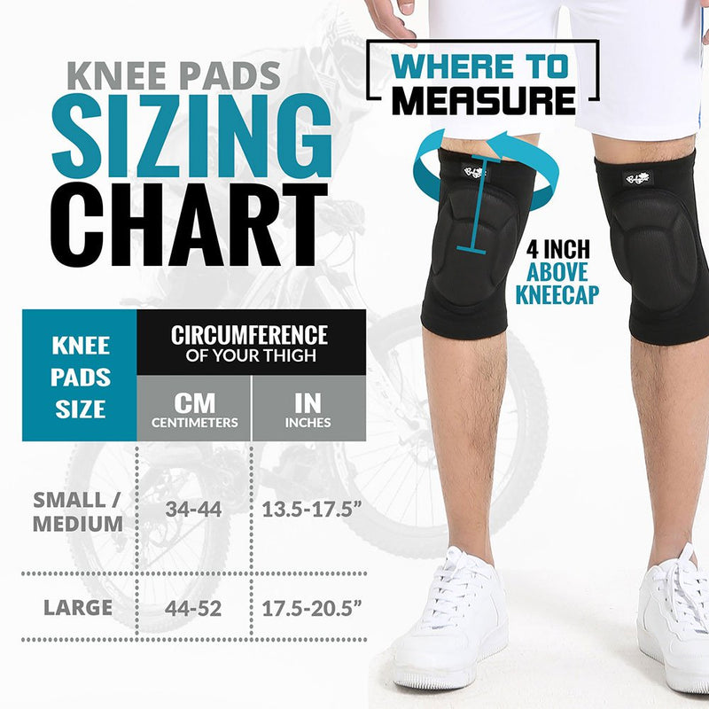 [Australia - AusPower] - Bodyprox Protective Knee Pads, Thick Sponge Anti-Slip, Collision Avoidance Knee Sleeve Small/Medium 