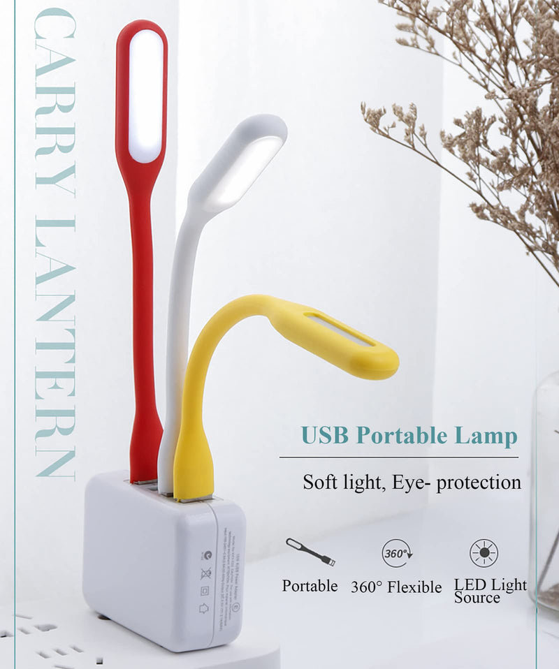 [Australia - AusPower] - Soseelnee Mini Flexible Light, Portable USB Led Reading Night Lamp for PC Laptop Computer Notebook Power Bank - 2 Pack (Red) Red 