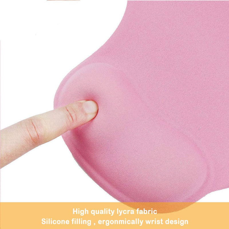 [Australia - AusPower] - Office Mousepad with Gel Wrist Support - Ergonomic Gaming Desktop Mouse Pad Wrist Rest - Design Gamepad Mat Rubber Base for Laptop Computer (01Pink) 01Pink 