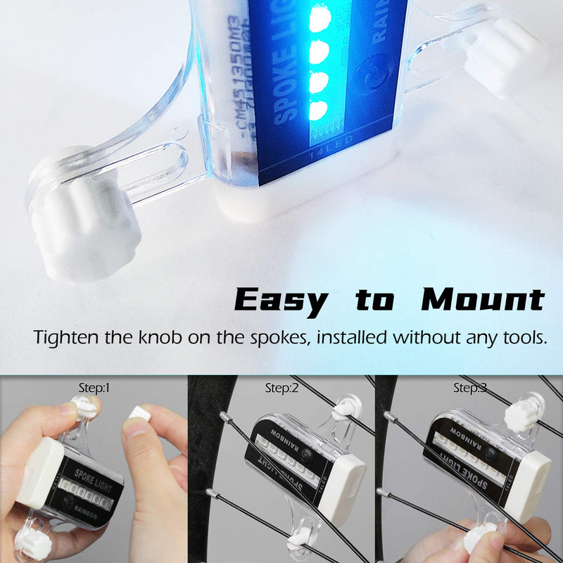 [Australia - AusPower] - PRUNUS Rechargeable LED Bike Wheel Lights.Waterproof Bicycle Spoke Lights with Rechargeable Batteries.for Safe Cycling,for Kids Girls Boys Adults Mountain Bike BMX Bike Folding Bike long*2 