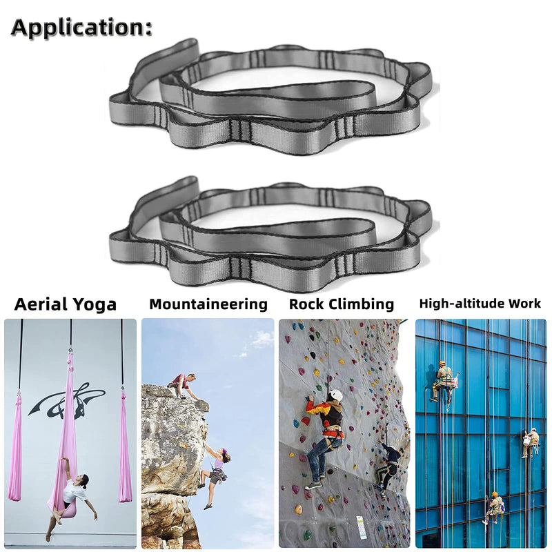 [Australia - AusPower] - PRIOR FITNESS 2pcs Nylon Daisy Chain straps for Aerial Yoga Hammock Swing Adjustable Aerial Silk Extender Strap Rope Anti-Gravity Yoga Extend Belts 