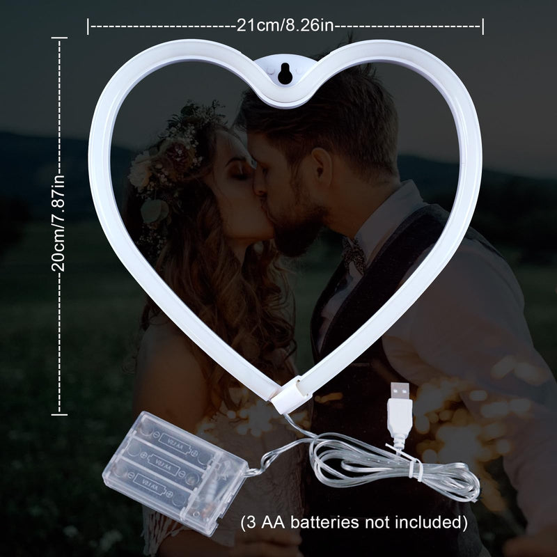 [Australia - AusPower] - Red Heart Neon Sign, LED Light 3-AA Battery Operated or USB Powered Decorations Lamp, for Girl's Room Dorm Wedding Anniversary Valentineâ€™s Day Motherâ€™s Day Birthday Party Home DÃ©cor 