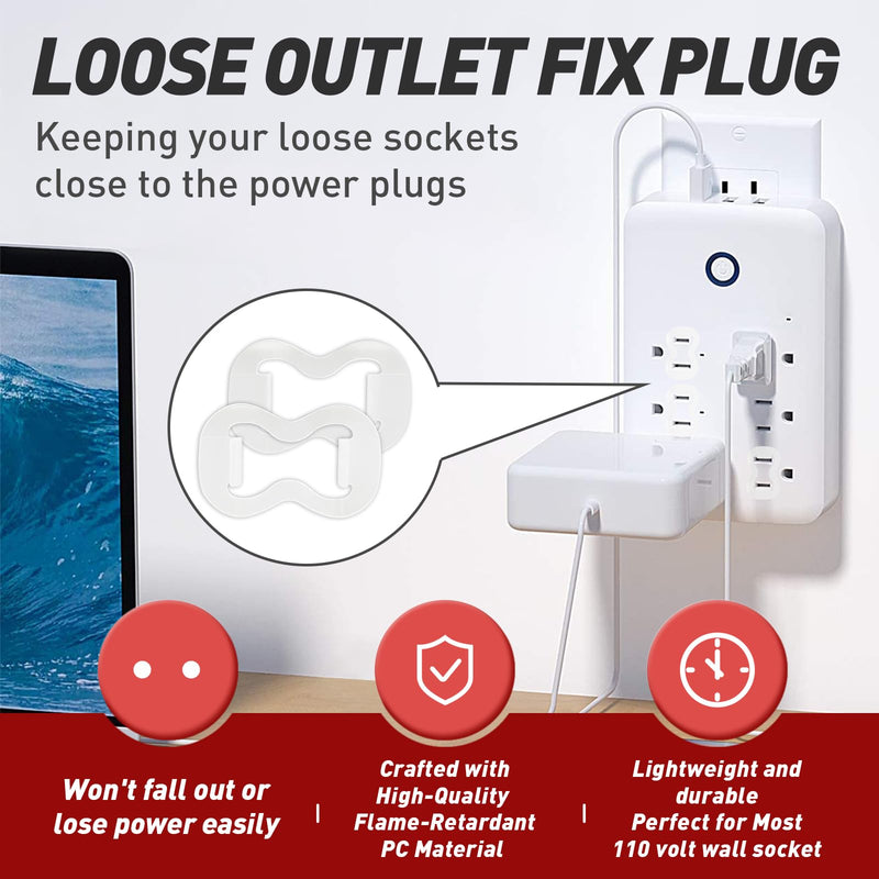 [Australia - AusPower] - Loose Outlet Fix Plug - Ensure Secure Connection for Power Plugs - Socket Extender Prevents Loose Socket Issues - Easily Fix Loose Outlets - Won't Fall Out or Cut Off Electricity - 15 Packs 