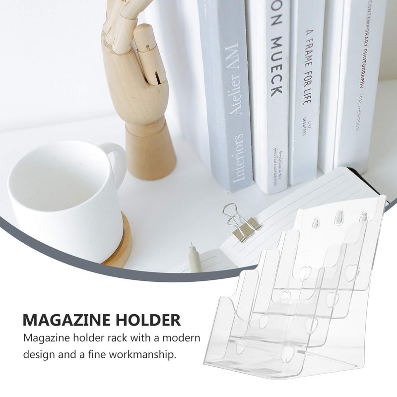 [Australia - AusPower] - Acrylic Brochure Holder A5 4-layer Clear Tri Fold Maps Attractions Displays Pamphlets Menus Literature Flyers Stand Rack for Counter Top Marketing Wall Desk 