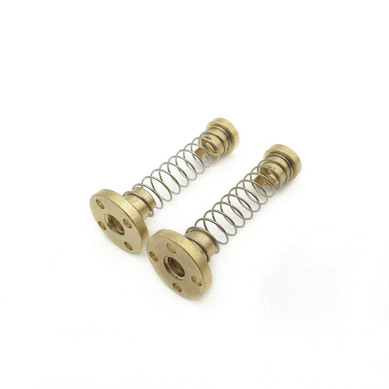 [Australia - AusPower] - 2pcs T8 Tr8x2 Anti Backlash Spring Loaded Brass Nut Elimination Gap for 8mm Acme Threaded T8x2 Lead Screw (Acme Thread, 2mm Pitch, 1 Starts, 2mm Lead) 2pcs T8X2 Thru Hole Anti Backlash Nut 