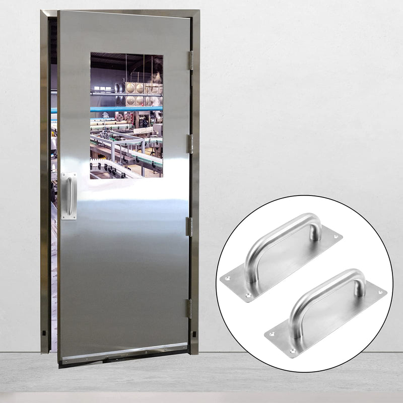 [Australia - AusPower] - Jiozermi 2 Pcs Door Handle Pull, Stainless Steel Gate Door Handle, Commercial Door Handle Plate for Mark Restaurant Bar Business Place, 7.9" x 2.56" 7.9" x 2.56" 