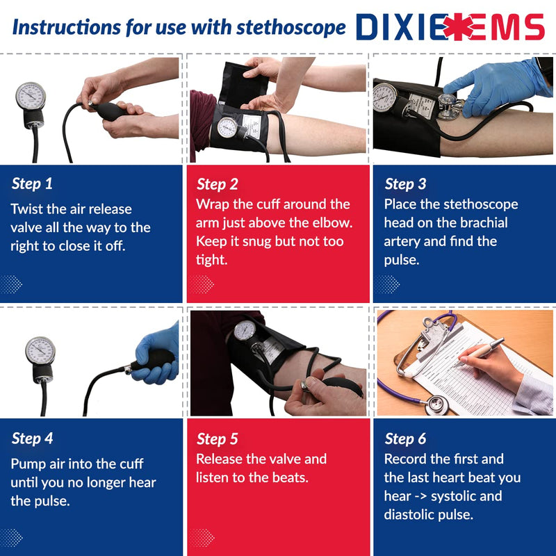 [Australia - AusPower] - Dixie EMS Blood Pressure and Sprague Stethoscope Kit - Red 