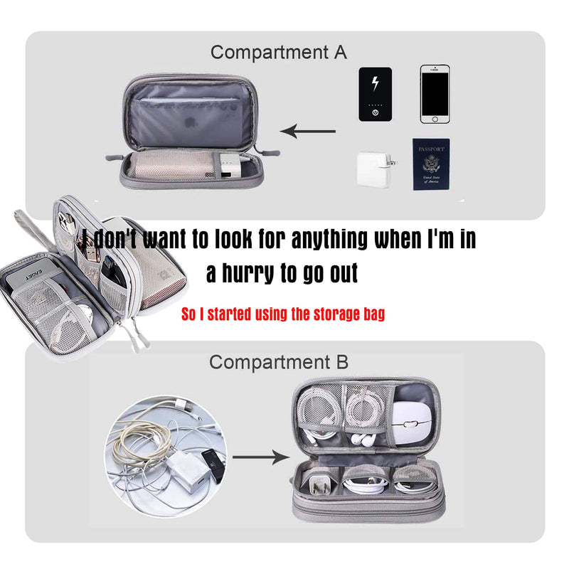 [Australia - AusPower] - Hard Drive Case,Charger Bag Portable Waterproof Suitable for Electronics Bag,USB Flash Drives Bag,Cable case Bag,USB Case Organizer,USB Charger Bag (SM05, Gray) SM05 