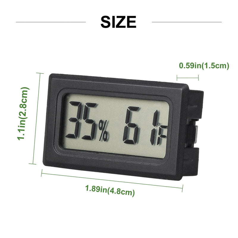 [Australia - AusPower] - Qooltek Mini Hygrometer Thermometer LCD Display Digital Temperature Humidity Meter Gauge for Incubators Reptile and Humidors (Fahrenheit) 
