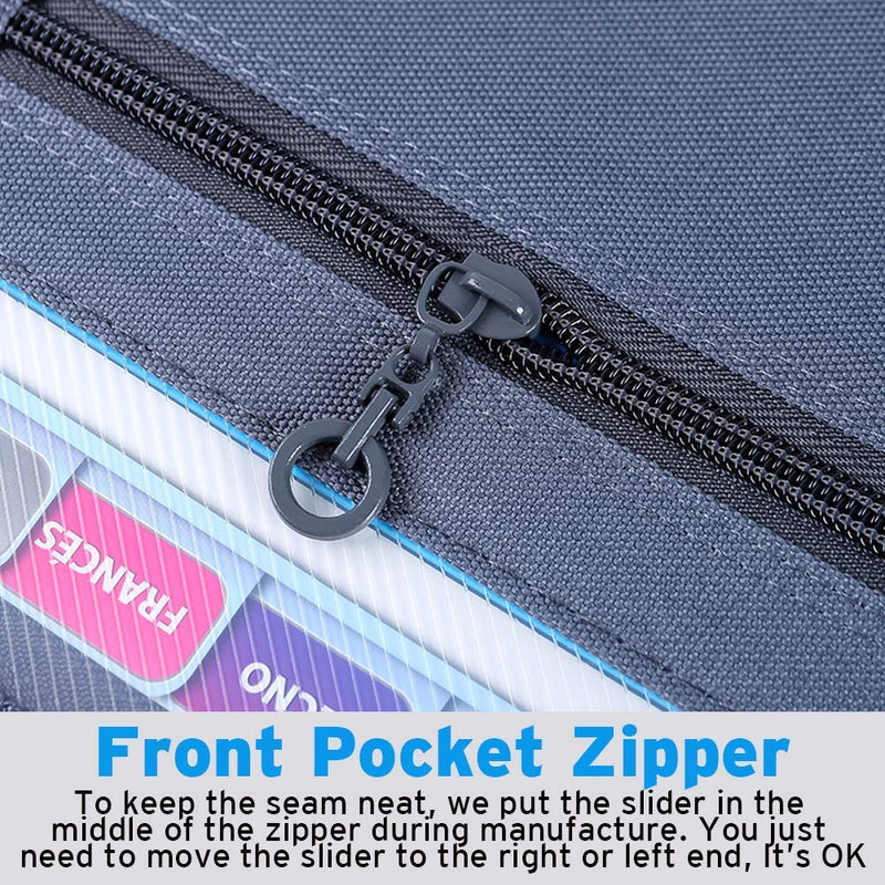 [Australia - AusPower] - Sooez 13 Pocket Expanding File Folder with Sticky Labels, Accordion File Folder Document Organizer Expanding Zip File Folder with Zipper Closure，Letter A4 Paper Document Accordion Folder, Black 
