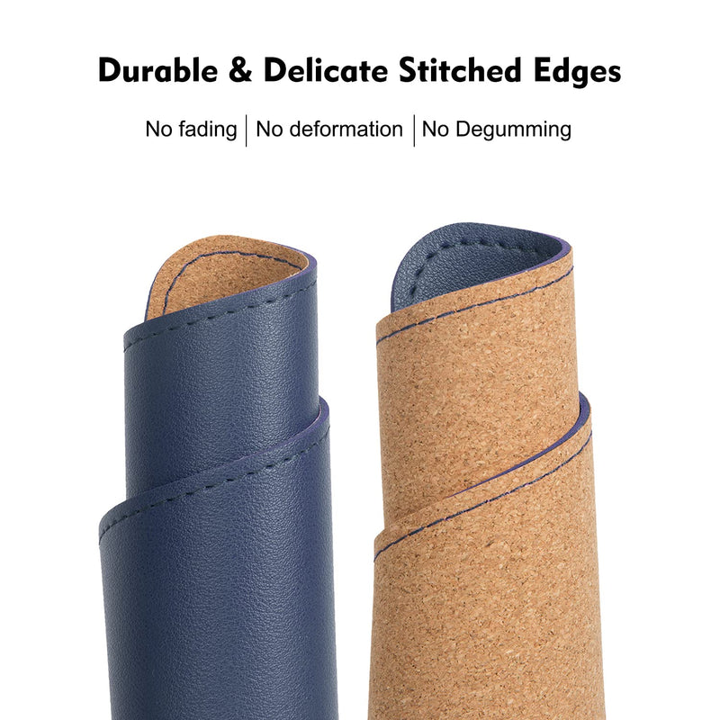 [Australia - AusPower] - Leather Mouse Pad,Wood Mouse Pad,Double Side Mouse Pad,Stitched Edges,Waterproof Computer Mouse Pads for Laptop,Office & Home,1 Pack,8inch11inch,EAGZFFI (Blue) BLUE 