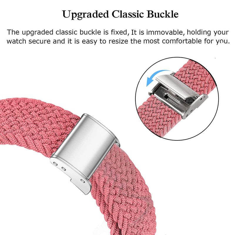 [Australia - AusPower] - Krudary Nylon Elastic Watch Bands Compatible with ID205L Smart Watch, Adjustable Breathable Soft Stretch Bracelet Strap for ID205L, ID205G ID205 ID205U ID205S Pink 