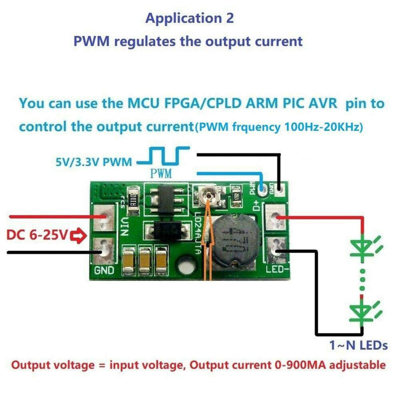 [Australia - AusPower] - High Power 6-25V 900mA Accurate Eficient Stable LED Driver LD24AJTA LED PWM Controller LED Constant Current Converter for LEDs 