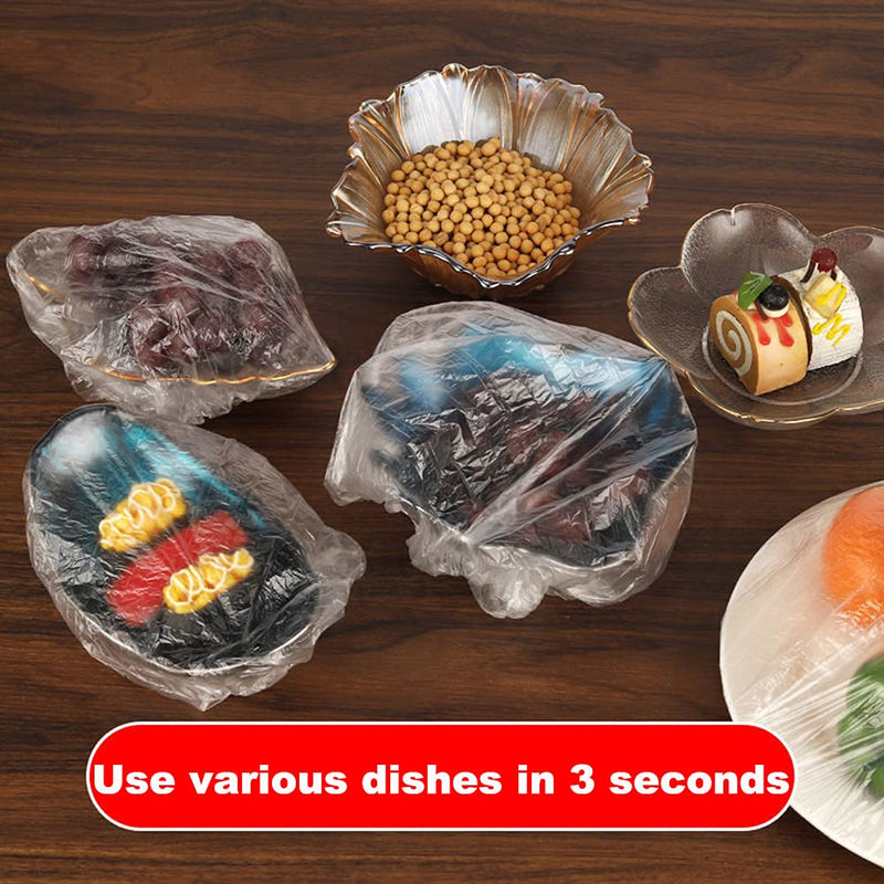 [Australia - AusPower] - 100PCS Fresh Keeping Bags,Reusable Elastic Food Storage Covers, Plastic Bowl Covers with Elastic Edging Stretch Plastic Wrap Bowl Covers 