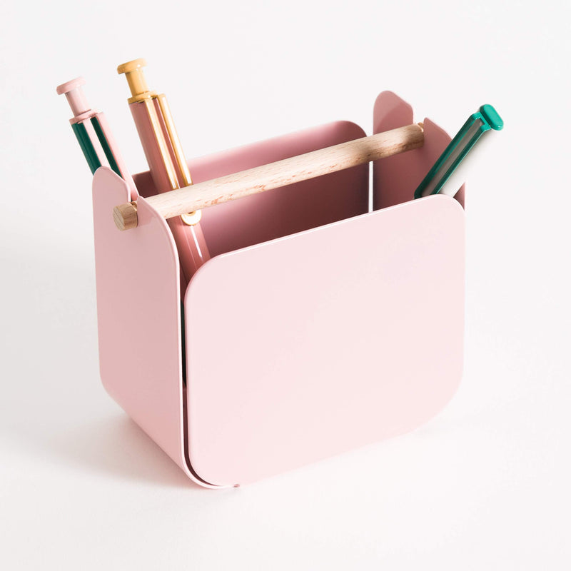 [Australia - AusPower] - U Brands Metal Pencil Cup, Desktop Accessory, Arc Collection, Pink 