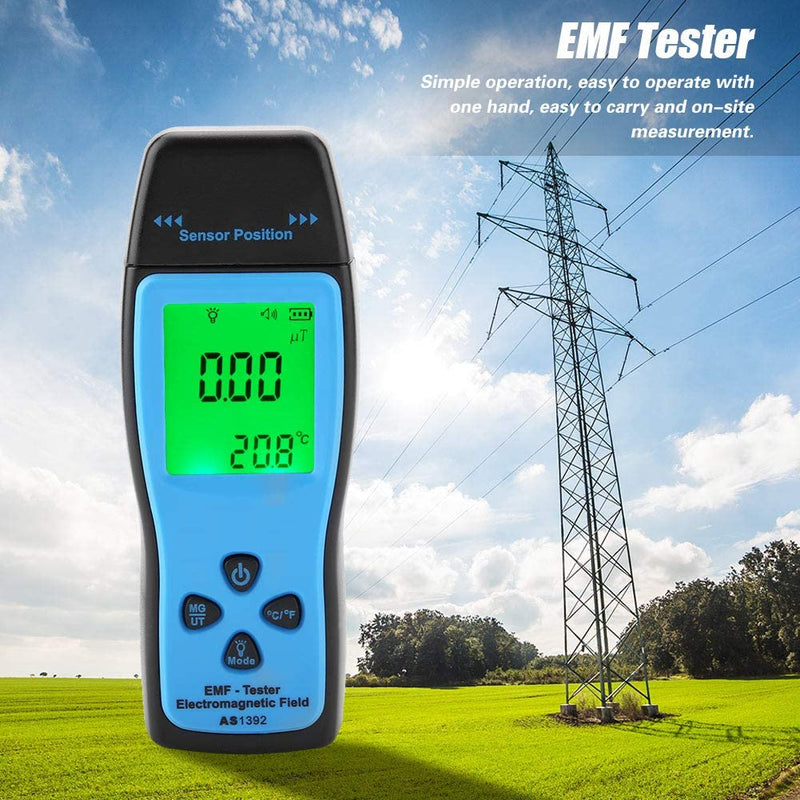 [Australia - AusPower] - EMF Meter,Handheld Electromagnetic Field Tester, Radiation Meter, 0?2000mG/0?200?T, 0.1?T Resolution, 30Hz?300Hz, for Home Appliances, Power Lines and Industrial Equipments 