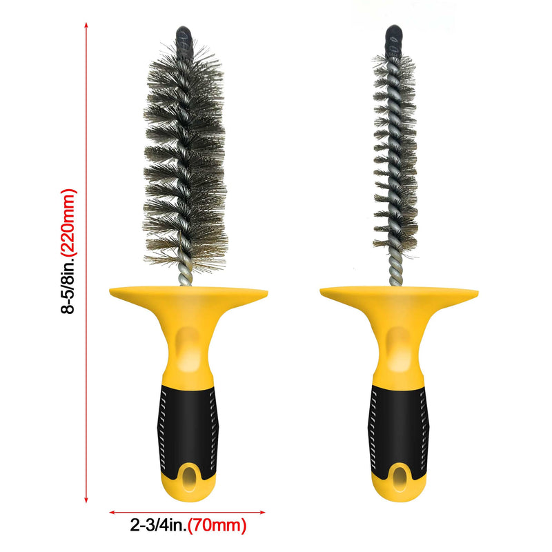 [Australia - AusPower] - HAUTMEC 2pc Professional Stainless Steel Wire Tube Cleaning Brush, Plumbing and Mechanical Wire Brush Cleaning Tool HT0022-W 