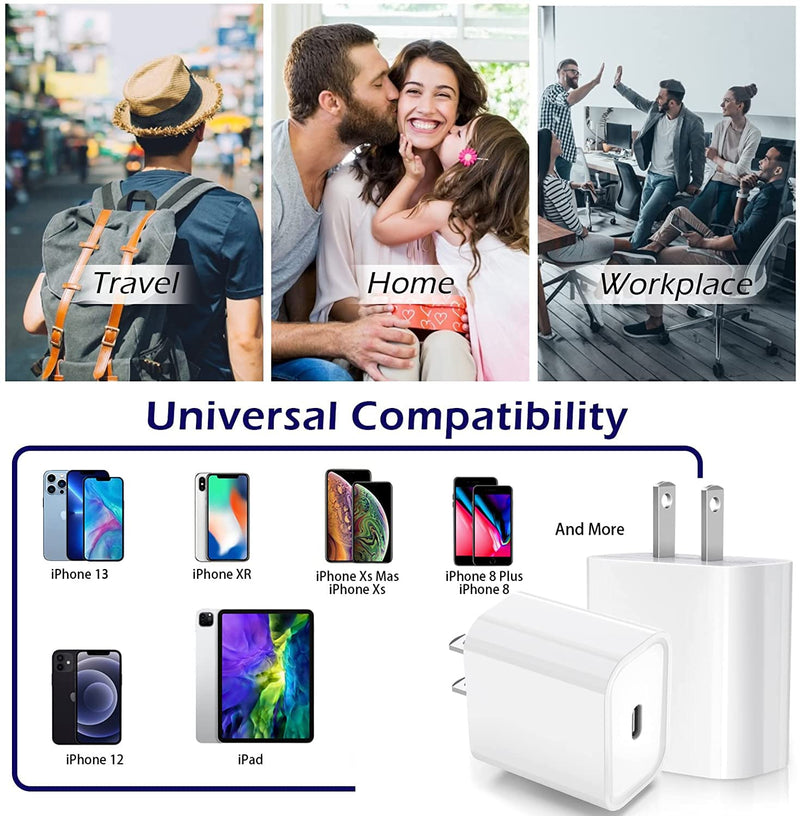 [Australia - AusPower] - iPhone 13 Fast Charger Block,20W USB C Power Delivery Charger Fast iPhone Charger Wall Type C Charger Plug Adapter Compatible with iPhone 13/13 Mini/13 Pro/13 Pro Max/iPhone 12/12 Pro Max/11/SE iPad 