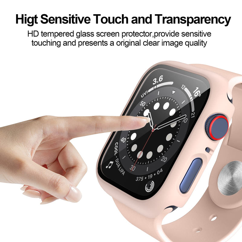 [Australia - AusPower] - 14 Pack Apple Watch Case with Tempered Glass Screen Protector for Apple Watch 40mm Series 6/5/4/SE,JZK Full Coverage Hard PC Protective Cover HD Ultra-Thin Guard Bumper for iWatch 40mm Accessories 
