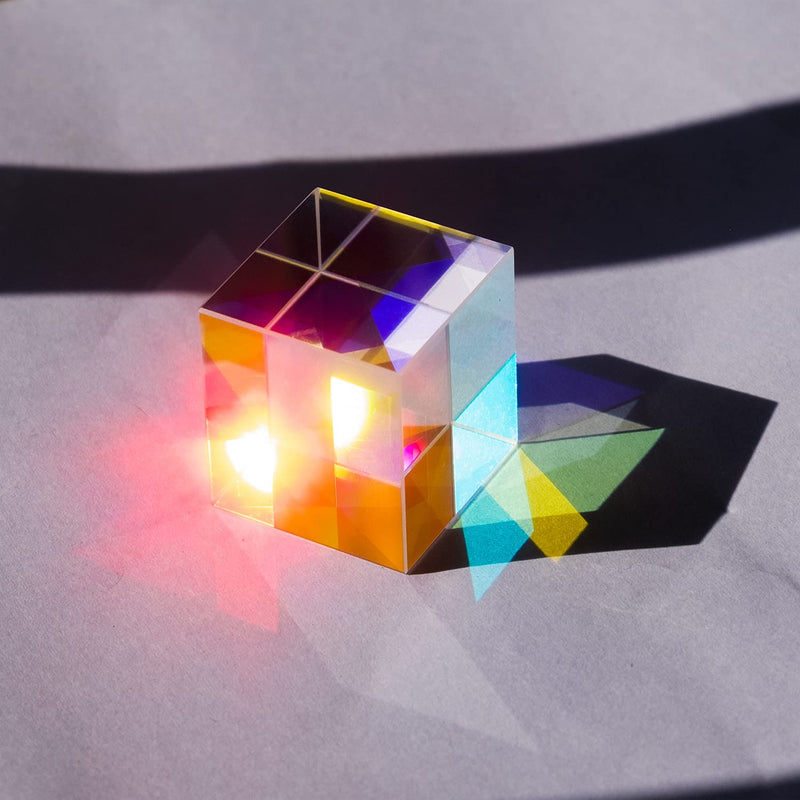 [Australia - AusPower] - Trichroic Prism ASCELY X-Cube RGB Dispersion Prism dichroic Cube, 6-Sided Polishing and Clear for Teaching of Optics, Photo Effects, and Decoration 30 