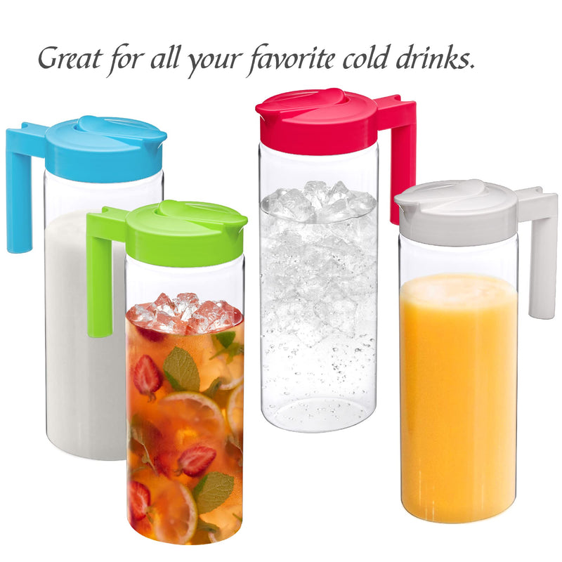 [Australia - AusPower] - Amazing Abby - Skinny - Tritan Pitcher (64 oz), Unbreakable Plastic Pitcher, BPA-Free, Heat-Resistant, Dishwasher-Safe, Great for Both Iced and Hot Drinks, Indoors and Outdoors, White 