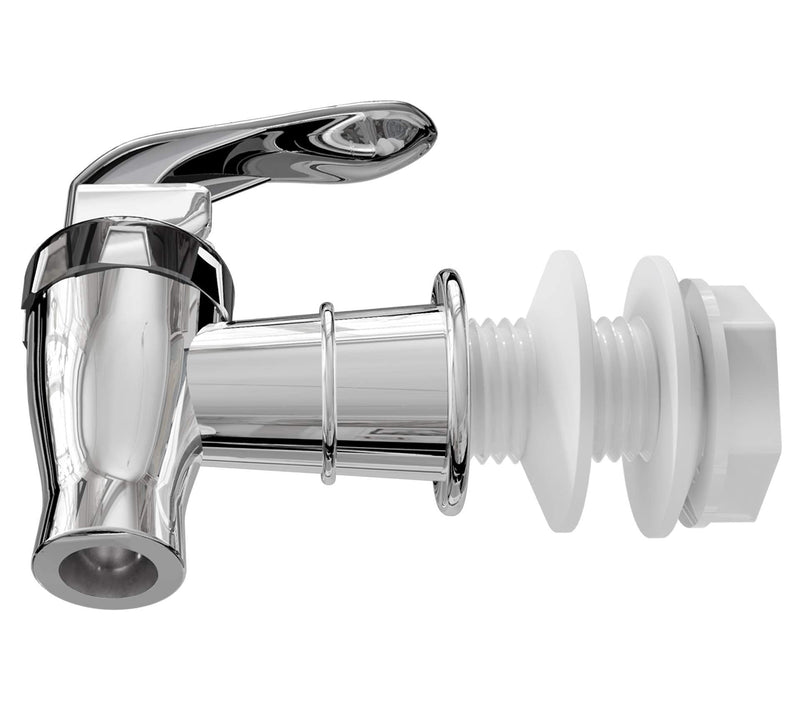 [Australia - AusPower] - 1 Pack Silver Beverage Dispenser Replacement Spigot, Push Style Spigot for Beverage Dispenser Carafe, Water Dispenser Replacement Faucet Pack of 1 