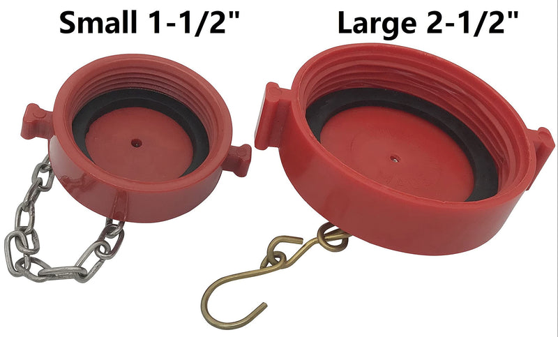 [Australia - AusPower] - Happy Tree (2 Pack) 2-1/2" NST/NH Plastic Fire Hose Connection Standpipe Cap Fitting and Chain fire Equipment Red Plastic Anti Theft FDC Cap 2.5 Inch 