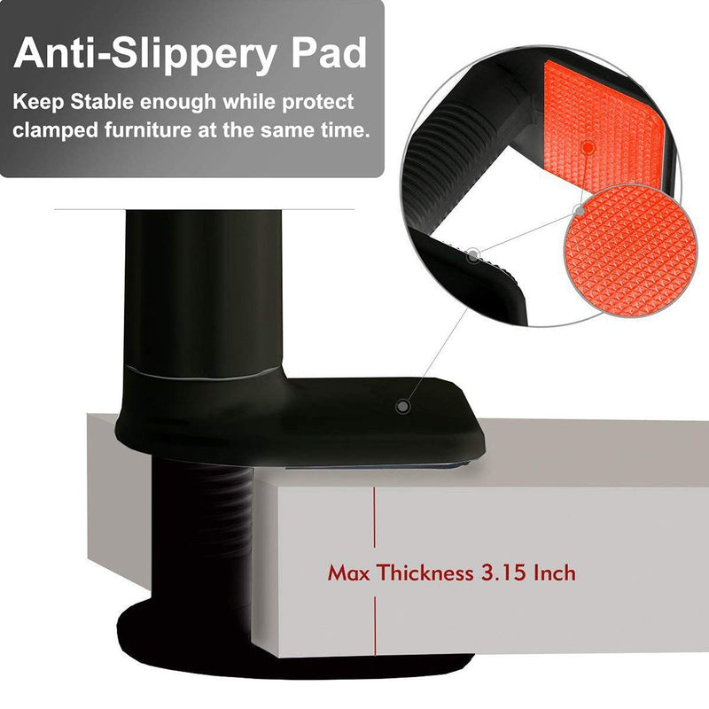 [Australia - AusPower] - Cell Phone Clip on Stand Holder - with Grip Flexible Long Arm Gooseneck Bracket Mount Clamp for iPhone X/8/7/6/6s/5 Samsung S8/S7, Used for Bed, Desktop (Black) Black 