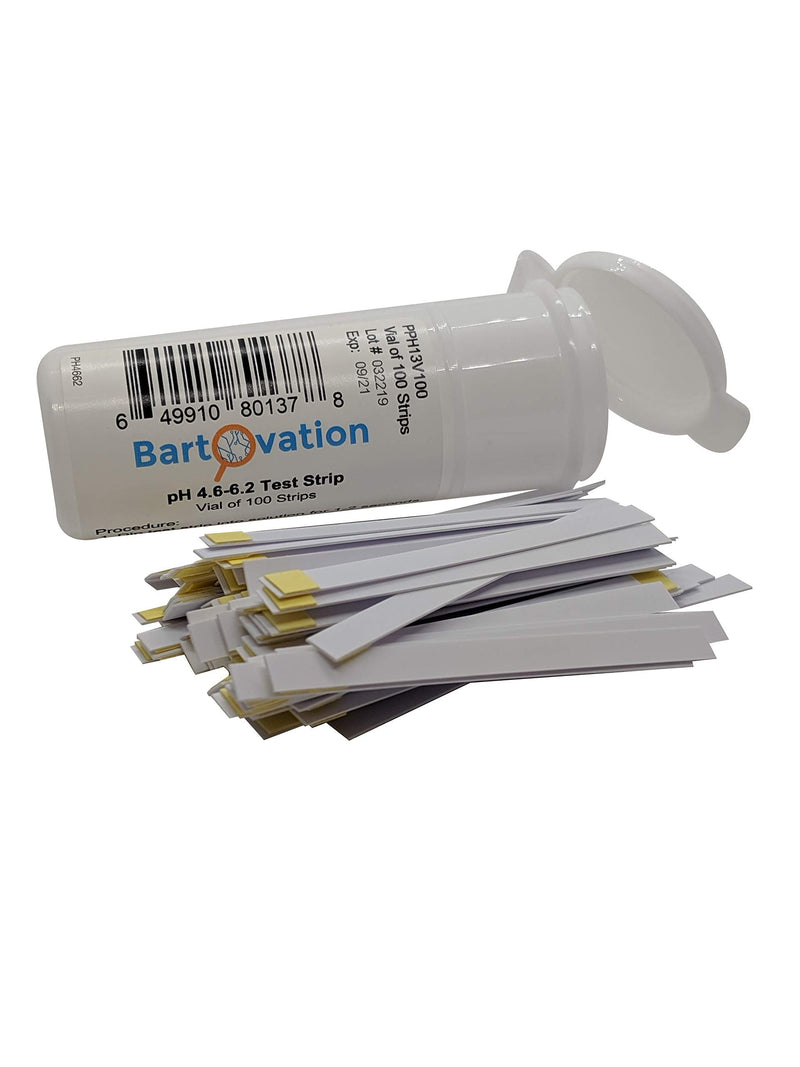 [Australia - AusPower] - pH Test Strips for Beer Making, Homebrew, Acidity, 4.6 to 6.2 pH [Vial of 100 Strips] 