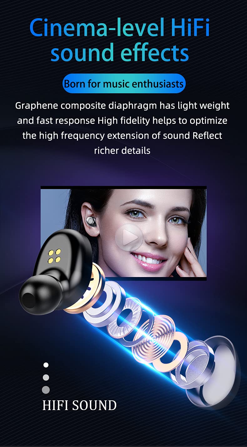 [Australia - AusPower] - Wireless Headset, Bluetooth Headset Gzkeji F9-2 in-Ear Waterproof Sports Earphone, Indoor and Outdoor General, Male and Female General Multi-Color Earphone 