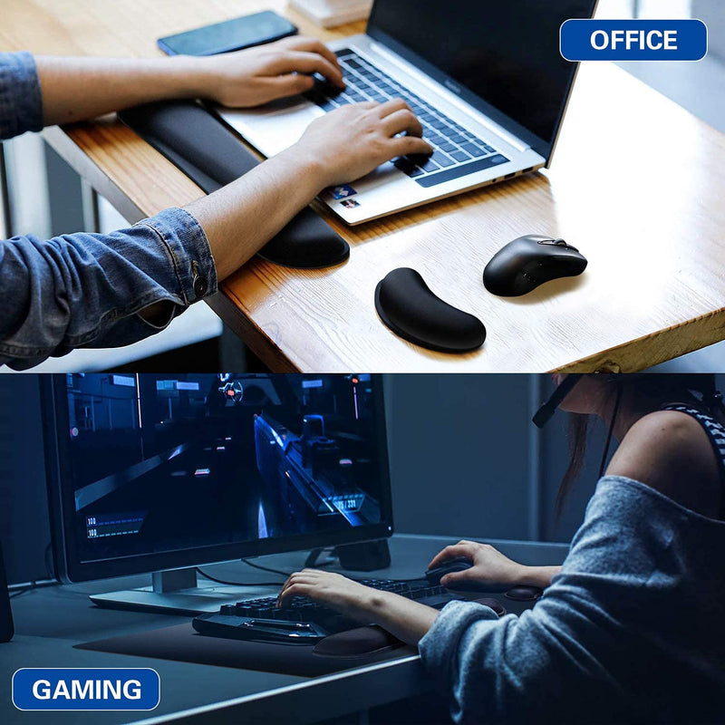 [Australia - AusPower] - Gaming Mouse Pad, Canjoy XXL Large Extended Mouse Pad, Keyboard Wrist Rest and Mouse Wrist Support Pad with Non-Slip Rubber Base for Gaming Office Home(Black) 