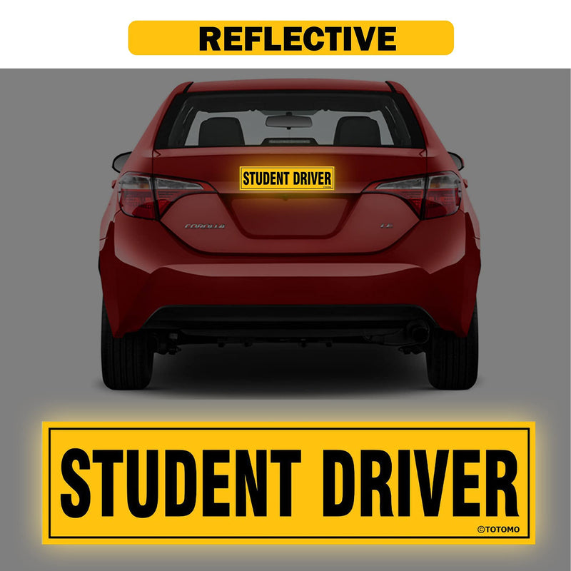 [Australia - AusPower] - TOTOMO Student Driver Magnet for Car Sign - Large 12"x3" Magnetic Reflective Vehicle Safety for New Rookie Learner Drivers Removable Bumper Sticker Please Be Patient (2 Pack) 2 