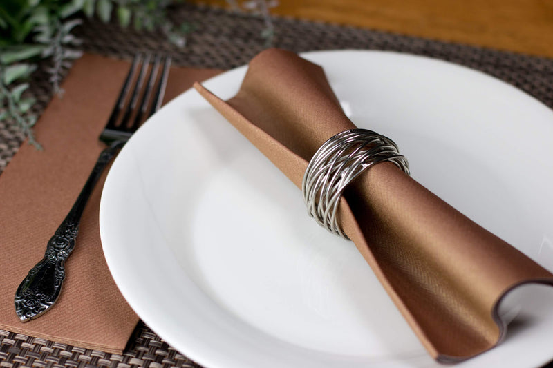 [Australia - AusPower] - SimuLinen Colored Disposable Dinner Napkins – Decorative, Linen-Feel, Elegant & Cloth-Like – COPPER - Absorbent & Durable - Weddings, Parties and Holidays! – Perfect Size: 16"x16" Box of 50 