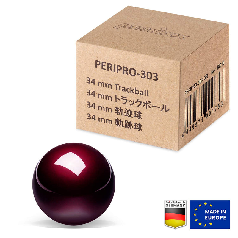 [Australia - AusPower] - Perixx Peripro-303GR Small Trackball, 1.34 Inches Replacement Ball for Perimice and M570, Glossy Red (18021) 