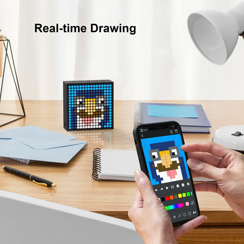 [Australia - AusPower] - Divoom TimeBox Evo -- Pixel Art Bluetooth Speaker with 16x16 LED Display APP Control - Cool Animation Frame & Gaming Room Setup & Bedside Alarm Clock- Black 