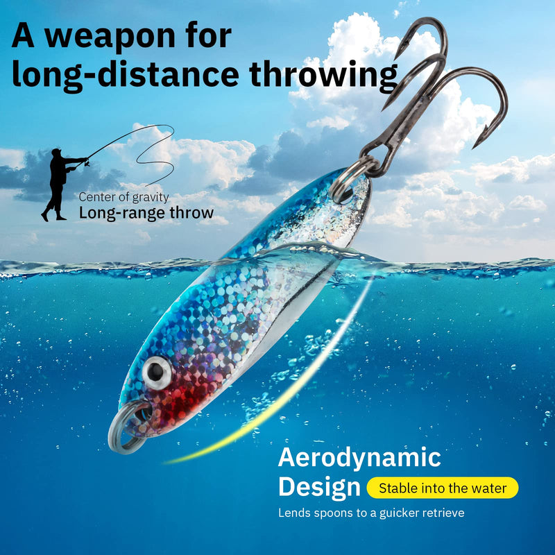 [Australia - AusPower] - THKFISH Fishing Lures Fishing Spoons Trout Lures Saltwater Spoon Lures Casting Spoon for Trout Bass Pike Walleye 1/8oz 1/5oz 1/4oz 3/8oz 1/2oz 3/4oz 5pcs Color A 1/2oz 5pcs 