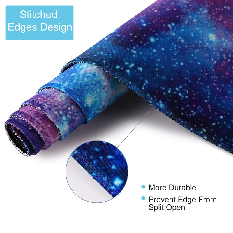 [Australia - AusPower] - Extended Gaming Mouse Pad Mat Large Desk Mat Non Slip Rubber Base Computer Desktop Laptop Keyboard Mouse Mat with Stitched Edges, 35.1 x 15.75 in Long XXL Waterproof Mousepad for Work Game, Galaxy Nebula Galaxy 