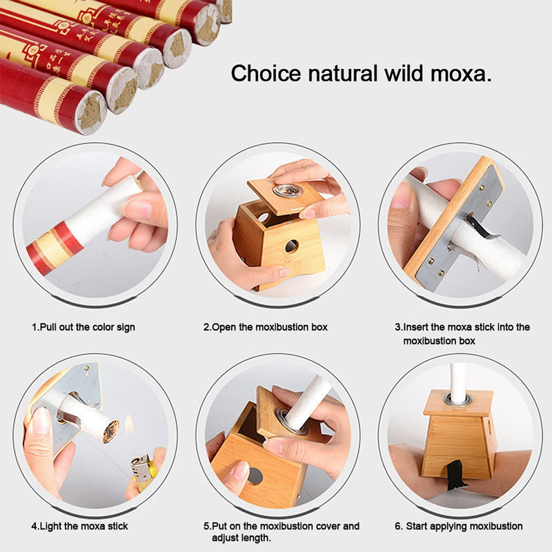 [Australia - AusPower] - Moxa Stick, 10pcs/box Hand-made Wormwood Moxibustion Roller, 5 Years Old Smokeless Health Care Moxa Rolls for Acupoint Health Care 