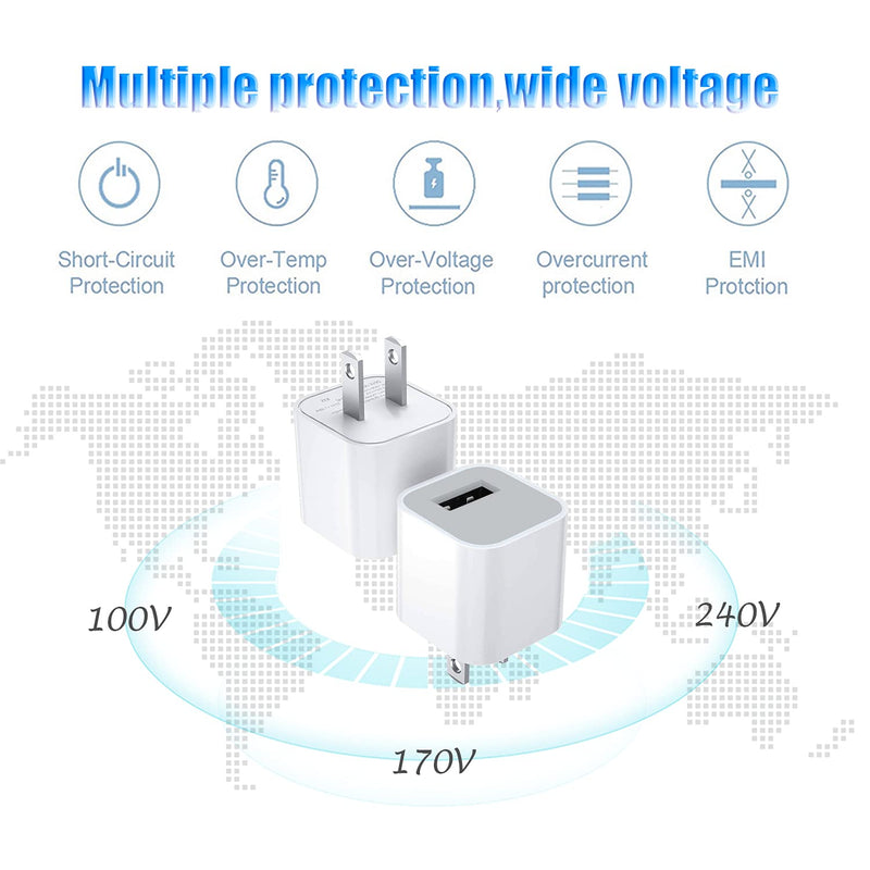 [Australia - AusPower] - iPhone Charger,iPhone 7 Charger 2 Set [Apple MFi Certified] USB Wall Charger Travel Charging Cube Box Fast Charging Data Sync Transfer Cord Cable for iPhone 12/11 Pro/Xs/XR/X/8/8Plus/7/7Plus/6/6Plus 