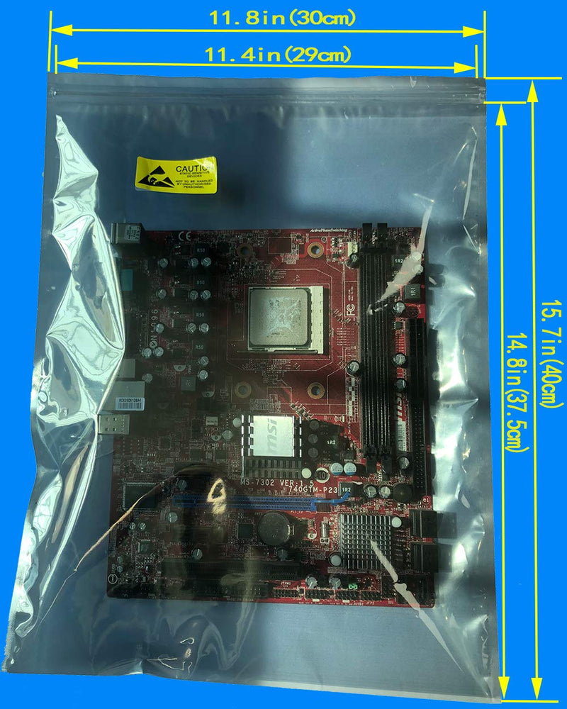 [Australia - AusPower] - Daarcin Anti Static Bags,ESD Bags,10pcs 11.8x15.7in(30x40cm) Resealable Large Size for Motherboard HDD with10pcs Labels and Electronic Device,Antistatic Bags for Graphics Card 10pcs 11.8x15.7in/30x40cm 