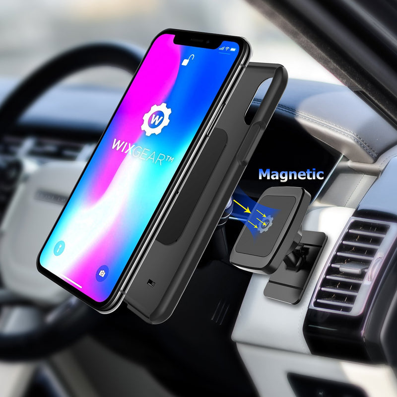 [Australia - AusPower] - WixGear Universal Stick On Dashboard Magnetic Car Mount Holder, for Cell Phones and Mini Tablets with Fast Swift-snap Technology, (New Rectangle Stronger Design) 