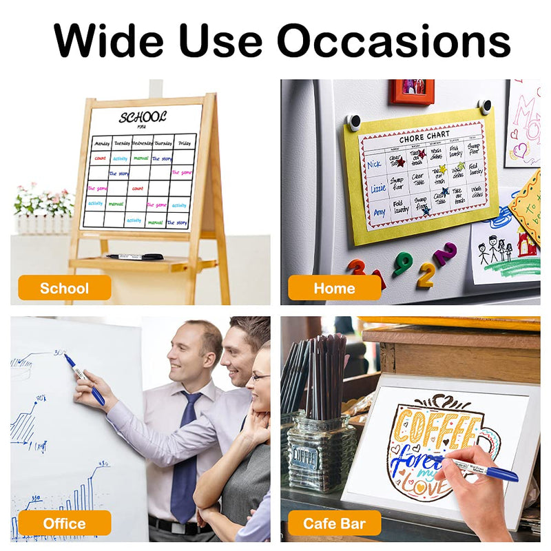 [Australia - AusPower] - Wet Erase Markers, Shuttle Art 15 Pack Blue 1mm Fine Tip Smudge-Free Markers, Use on Laminated Calendars, Overhead Projectors, Schedules, Whiteboards, Transparencies, Glass, Wipe with Water 