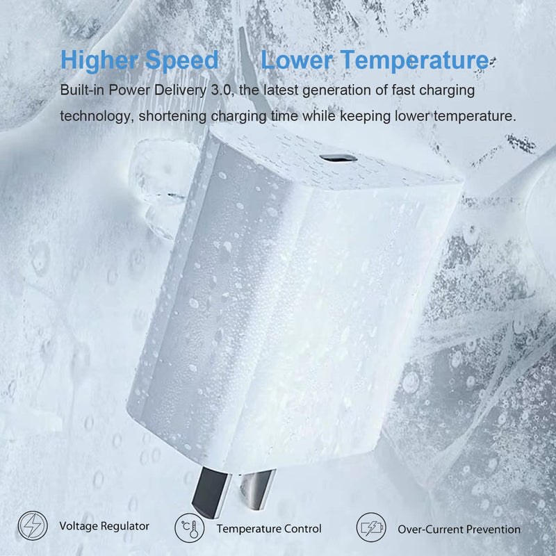 [Australia - AusPower] - iPhone 13 Charger Block,20W USB C Charger iPhone Fast Charger Plug Type C Wall Charger Durable USB-C Power Delivery Adapter Compatible with iPhone13 Pro/13 Pro Max/13 Mini/12/12 Pro Max/11/11 Pro Max 