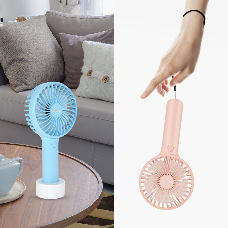 [Australia - AusPower] - Upgraded 5000mAh Portable Handheld Fan 3 Speed Mini USB Strong Wind 7-20 Hours Runtime Personal Electric Small Fan for Travel Office Outdoor (Cream Blue+pink) Cream Blue+pink 