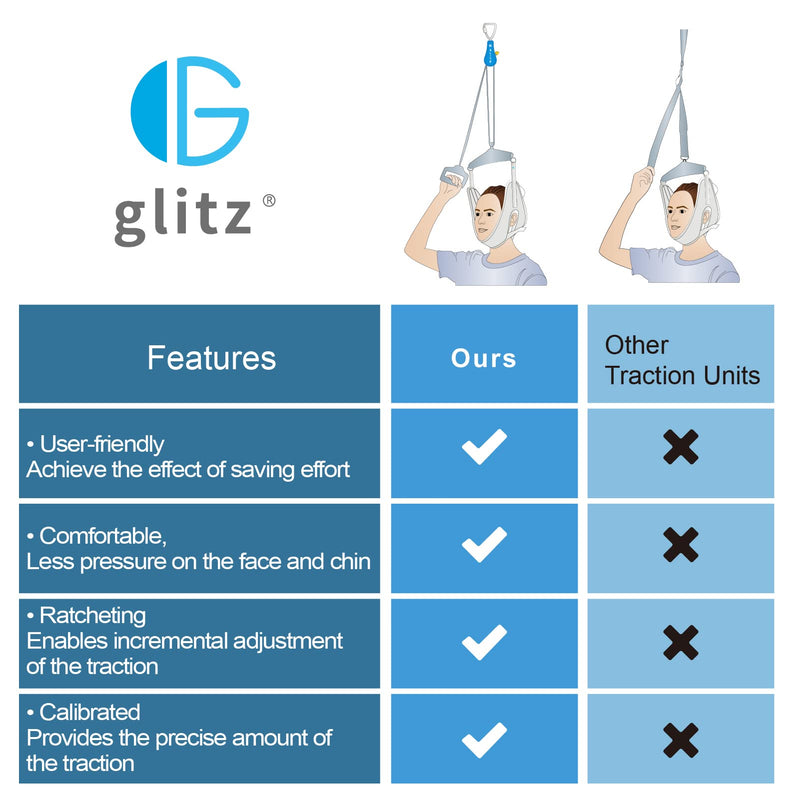 [Australia - AusPower] - Cervical Neck Traction Device for Home Use, Portable Neck Stretcher Hammock Over Door for Neck Pain Relief, Neck Sling for Spine Decompression 