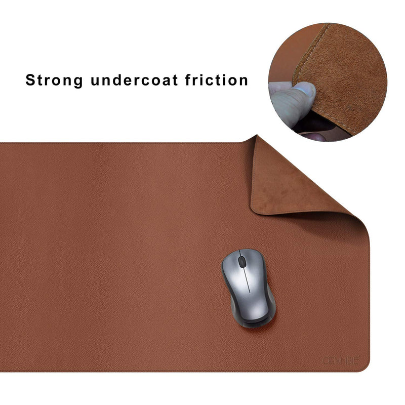 [Australia - AusPower] - CENNBIE Extended Leather Gaming Mouse Pad/Mat, Large Office Writing Desk Computer Leather Mat Mousepad,Waterproof - 39.3"x19.6" (Brown) 39.3" x 19.6" Brown 