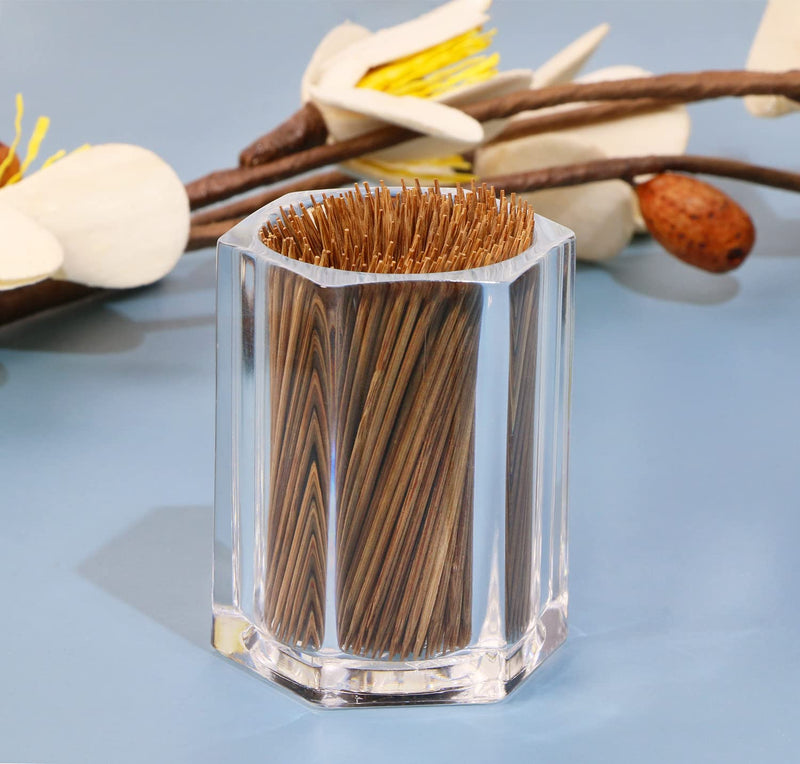 [Australia - AusPower] - ONLYKXY 2pcs Clear Acrylic Toothpick Holder Elegant Clean For Home Kitchen Storage Gadgets Creative Portable Toothpick Box (Rhombu) Rhombu 
