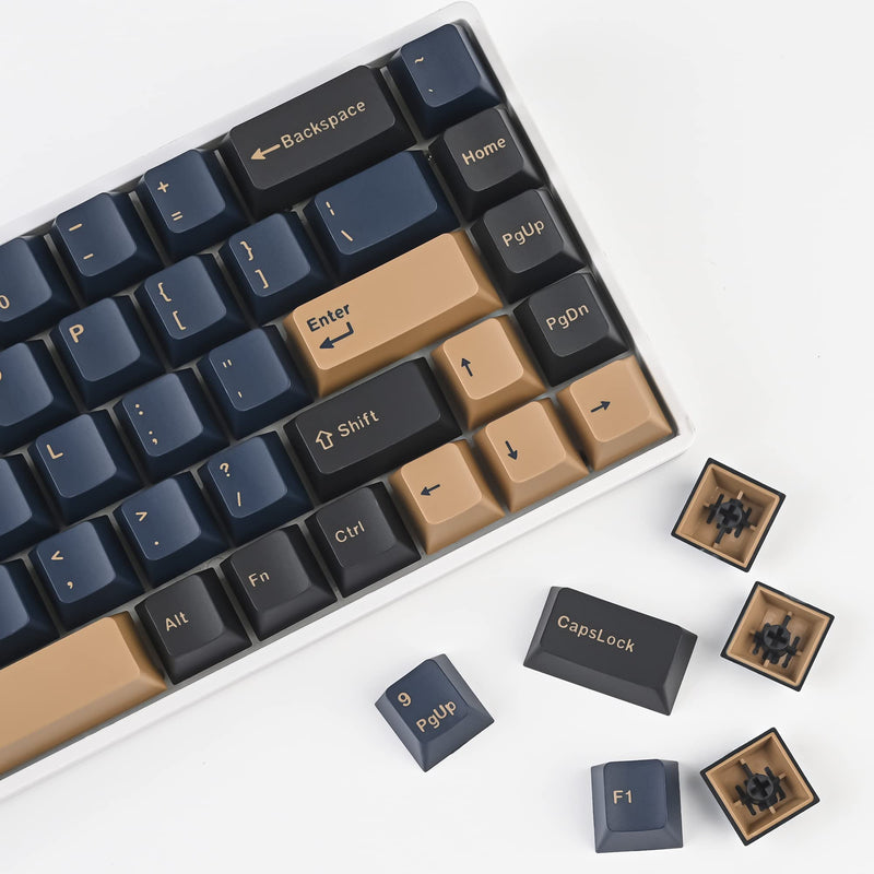 [Australia - AusPower] - Blue Samurai PBT Custom keycaps ，135 Keys OEM Profile Double-Shot Key Cap Set for Cherry/Gateron MX switches 60 Percent / 64 /GK61 Gaming Mechanical Keyboard Blue Samurai 