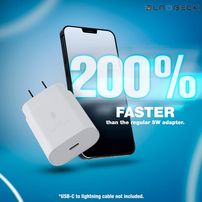 [Australia - AusPower] - BLAUBECK 20W Fast Charger for iPhone 12 PD Power Delivery USB C Compatible with Apple iPhone 12/12 Mini / 12 Pro / 12 Pro Max / 11/11 Pro Max/XS / 8, iPad Pro (Charger Only) 