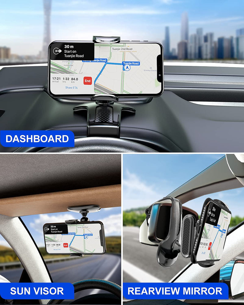 [Australia - AusPower] - CORROY Car Phone Holder Mount Dashboard Clip Cell Phone Holder for Car Sun Visor, Rearview Mirror, Compatible with 4.7 to 6.5 inch Phones 